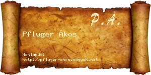 Pfluger Ákos névjegykártya